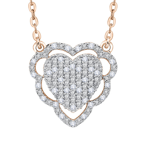 KATARINA Diamond Heart Pendant Necklace (1/5 cttw)