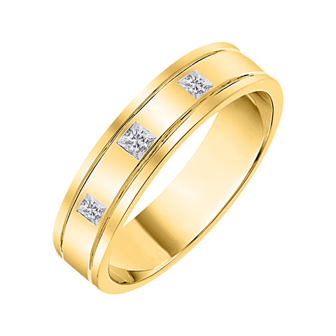 KATARINA Princess Cut Diamond Men's Wedding Band (1/6 cttw)