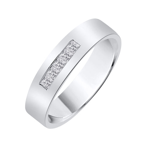 KATARINA Princess Cut Diamond Men's Wedding Band (1/4 cttw)