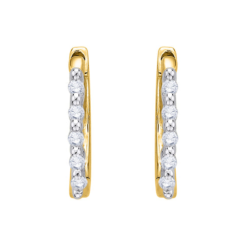 KATARINA 1/8 cttw Diamond Huggie Earrings