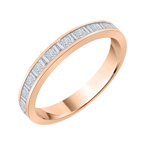 KATARINA Princess and Baguette Cut Diamond Wedding Band (3/4 cttw)