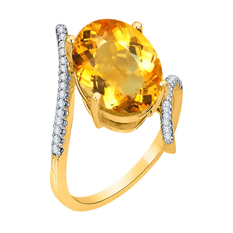 KATARINA 5 1/3 cttw G-H I2-I3 Diamond and Oval Cut Gemstone Fashion Ring