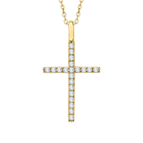KATARINA 1/5 cttw Diamond Cross Pendant Necklace