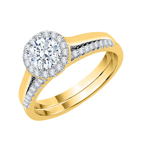 KATARINA 1 cttw Diamond Halo Bridal Set