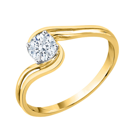 KATARINA 3/8 cttw Diamond Bypass Solitaire Ring