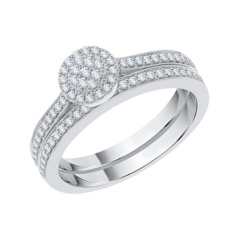 KATARINA Diamond Cluster Bridal Set (1/3 cttw)