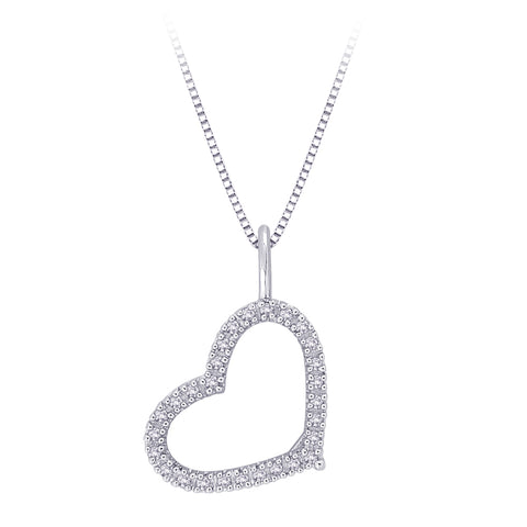 KATARINA Diamond Heart Pendant Necklace (1/4 cttw, GH, I1)