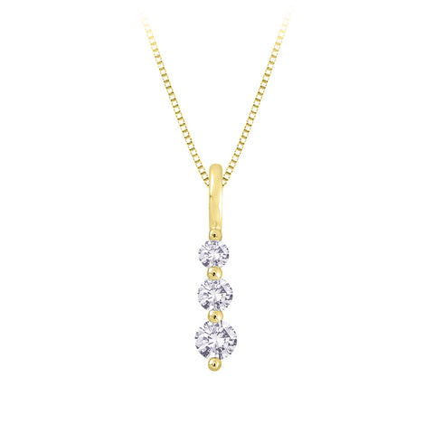 KATARINA Three Diamond Pendant Necklace (1/4 cttw)