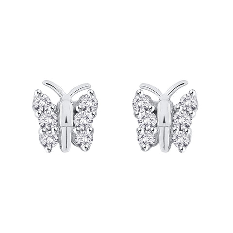 KATARINA 1/4 cttw Diamond Butterfly Earrings