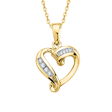 KATARINA 1/10 cttw Diamond Heart Pendant Necklace