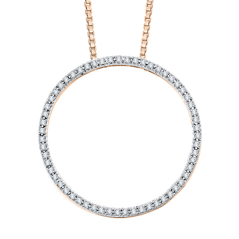 KATARINA Diamond Circle Pendant Necklace (1/2 cttw)