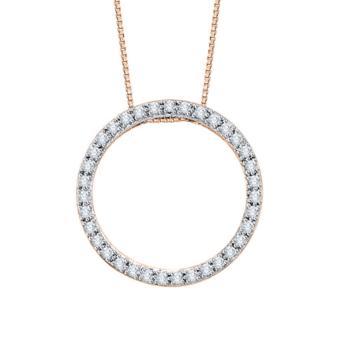 KATARINA Diamond Circle Pendant Necklace (1/3 cttw)