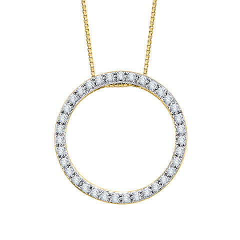 KATARINA Diamond Circle Pendant Necklace (1/3 cttw)