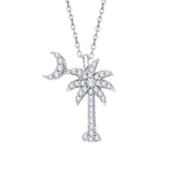 KATARINA Diamond Palm Tree with Crescent Moon Pendant Necklace (3/8 cttw, GH, I2-I3)