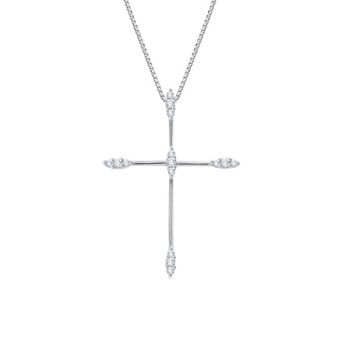 KATARINA Diamond Cross Pendant Necklace (1/5 cttw)