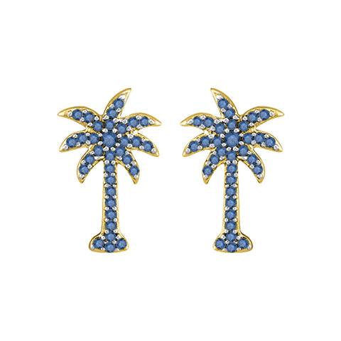 KATARINA Blue Diamond Palm Tree Jewelry Set