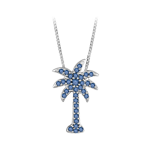 KATARINA Blue Diamond Palm Tree Jewelry Set