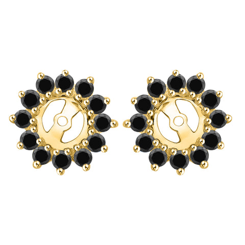 KATARINA 1/2 cttw Alternating Black and White Diamond Earring Jackets