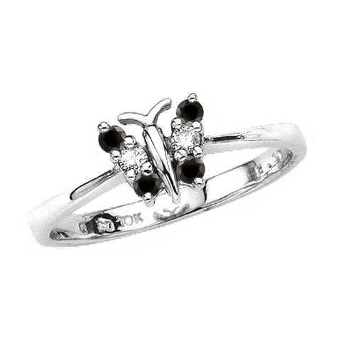 KATARINA Black and White Diamond Butterfly Jewelry Set