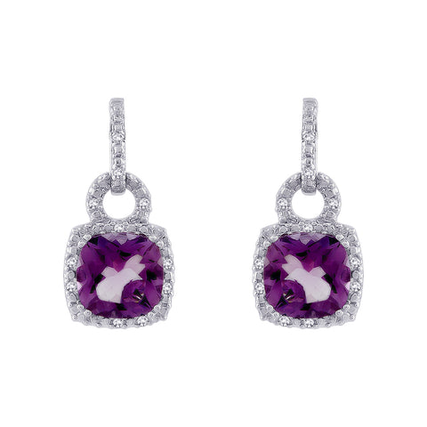 KATARINA Diamond and Amethyst Earrings (1/10 cttw)