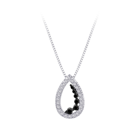 KATARINA Diamond Teardrop Journey Pendant Necklace (1/4 cttw GH, I3)