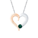 10K White and Rose Gold~Emerald
