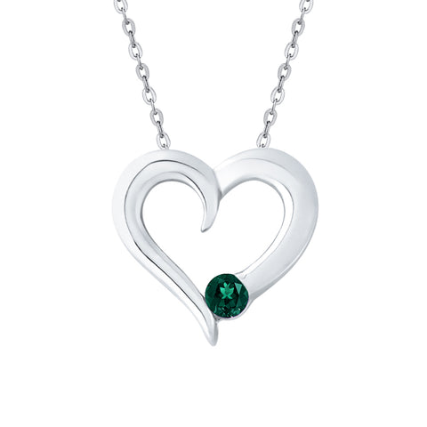 KATARINA Gemstone Heart Pendant Necklace (1/6 cttw)