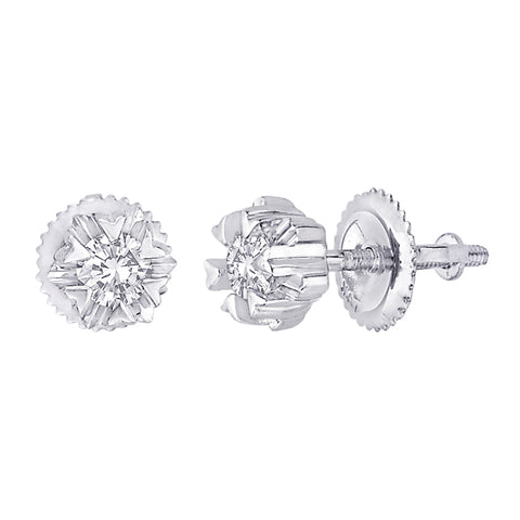KATARINA Miracle Setting Diamond Stud Earrings (1/3 cttw)
