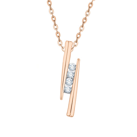 KATARINA 3 Diamond Pendant Necklace (1/6 cttw)