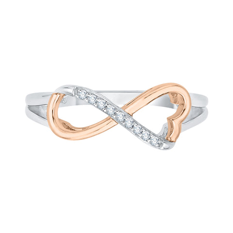 KATARINA Heart Shaped Infinity Diamond Ring (1/20 cttw, JK, I1-I2)
