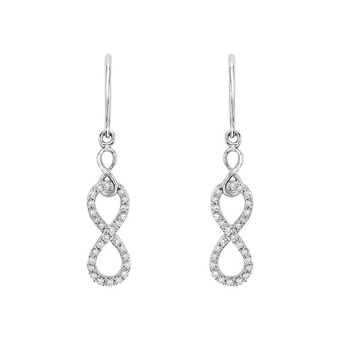 KATARINA Diamond Double Infinity Dangle Earrings (1/5 cttw)
