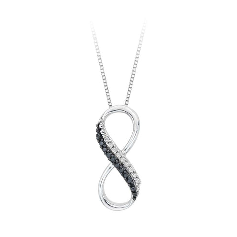 KATARINA Two Row Infinity Diamond Pendant Necklace (1/20 cttw GH, I2/I3)