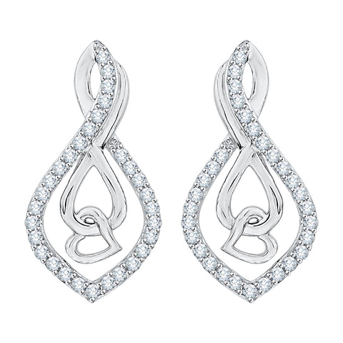 KATARINA Diamond Infinity Heart Earrings (1/4 cttw)