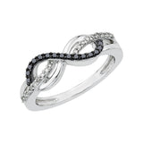 Sterling Silver-Black and White Diamond
