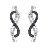 Sterling Silver~Black and White Diamond