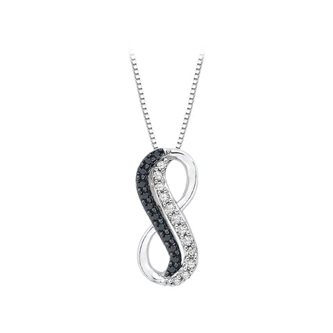 KATARINA Two Row Infinity Diamond Pendant Necklace (1/5 cttw GH, I2/I3)