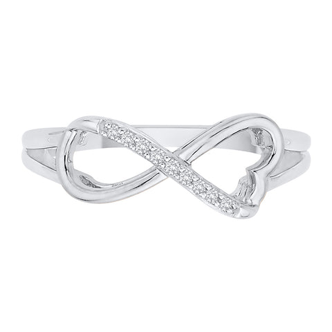 KATARINA Heart Shaped Infinity Diamond Ring (1/20 cttw, JK, I1/I2)
