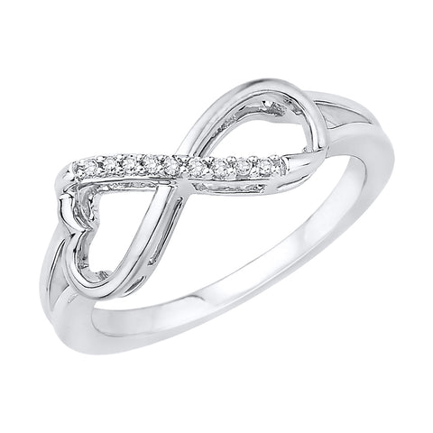 KATARINA Heart Shaped Infinity Diamond Ring (1/20 cttw, JK, I1/I2)