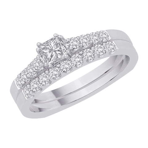 KATARINA Princess Cut Diamond Engagement Set (3/4 cttw GH, I1)