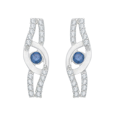 KATARINA Blue and White Diamond Fashion Earrings (1/4 cttw GH, I2/I3)