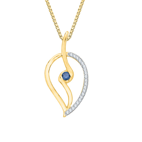 KATARINA Blue and White Diamond Fashion Pendant Necklace (1/6 cttw)
