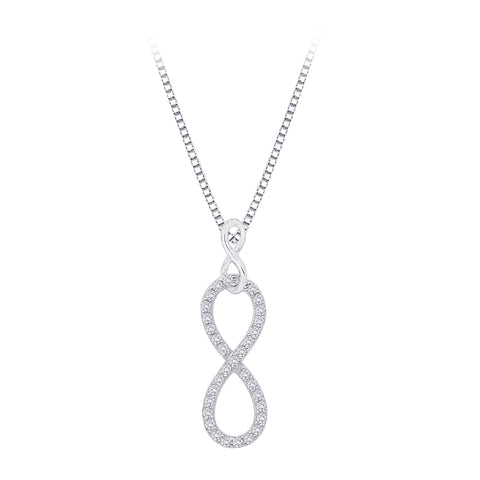 KATARINA Infinity Diamond Pendant Necklace (3/8 cttw)