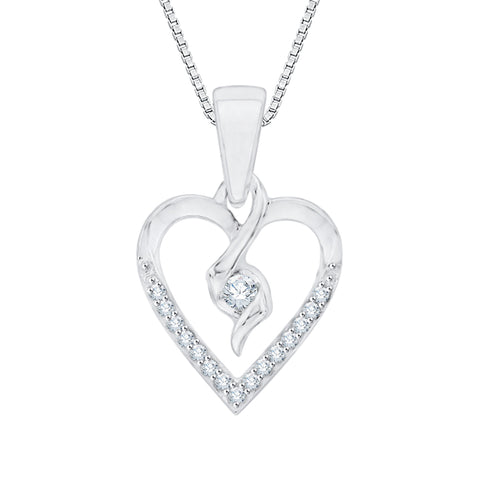 KATARINA Diamond Heart Pendant Necklace (1/10 cttw GH, I2/I3)