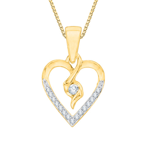 KATARINA Diamond Heart Pendant Necklace (1/10 cttw GH, I2/I3)