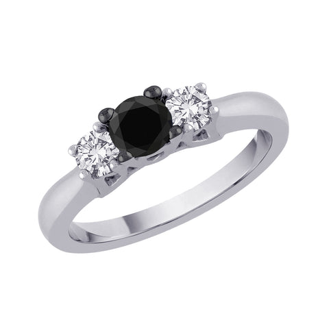 KATARINA Three Stone Diamond Engagement Ring (3/4 cttw G-H, SI3)