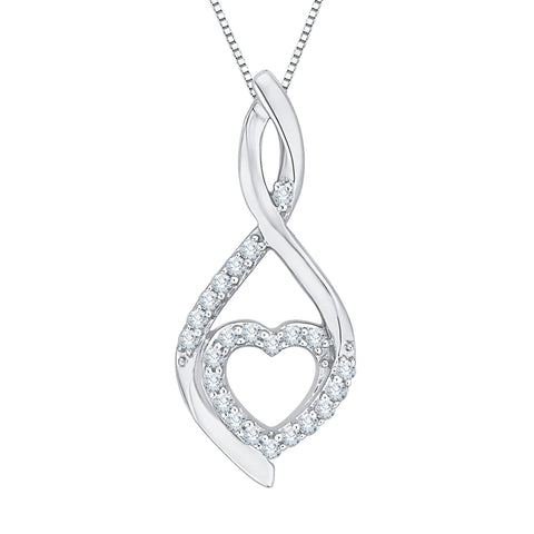 KATARINA Diamond Infinity Heart Pendant Necklace (1/8 cttw)