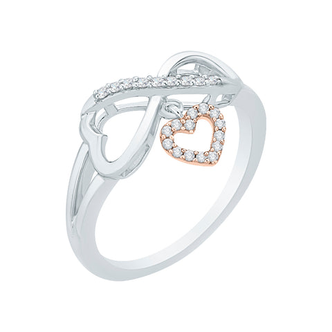 KATARINA Heart and Infinity Diamond Ring (1/10 cttw JK, SI2/I1)