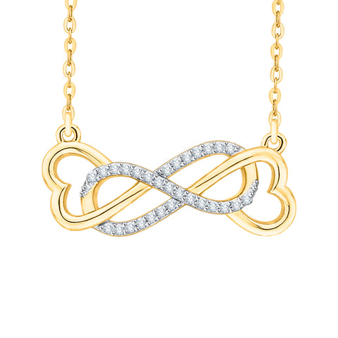 KATARINA Heart Shaped Infinity Diamond Pendant Necklace (1/6 cttw)