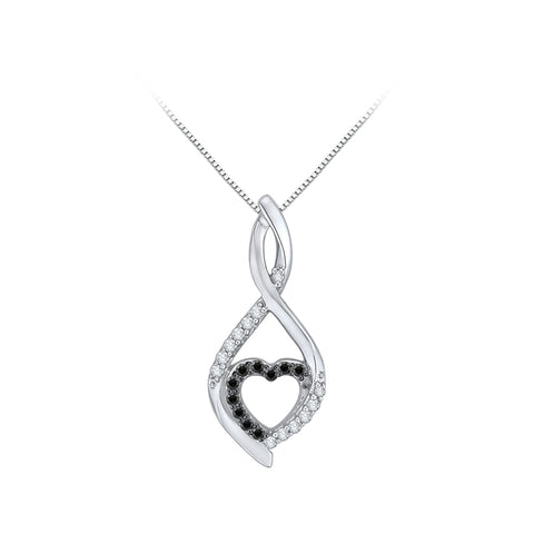 KATARINA Diamond Infinity Heart Pendant Necklace (1/8 cttw GH, I2-I3)