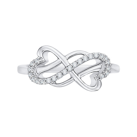KATARINA Heart Shaped Infinity Diamond Ring (1/8 cttw JK, I1/I2)